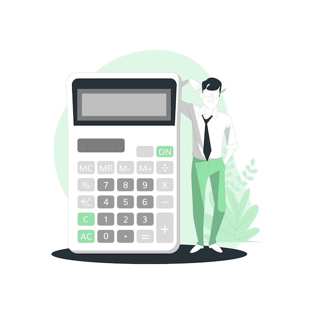 calculator semi flat illustrations vector