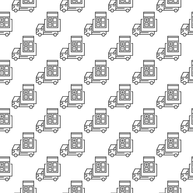 Calculator and Truck vector Delivery Cost Calculation seamless pattern