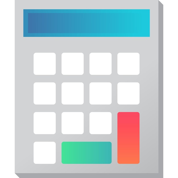 Calculator vector flat icon isolated on white