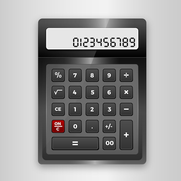 Calculator with numbers in screen