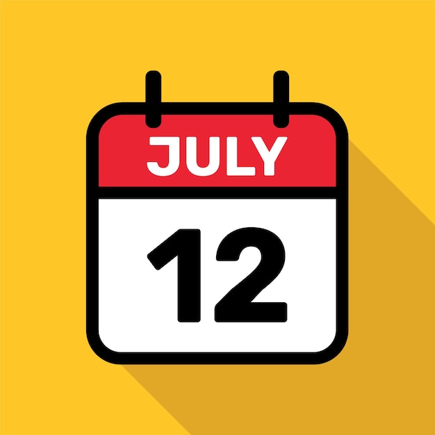 Vector calendar 12 july vector illustration background design