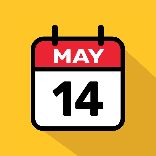 Premium Vector Calendar 14 may Vector illustration background design