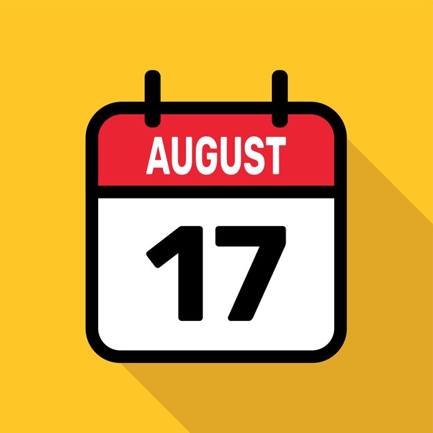 Calendar 17 August Vector illustration background design