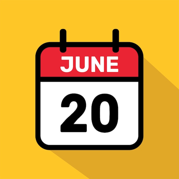 Calendar 20 June Vector illustration background design