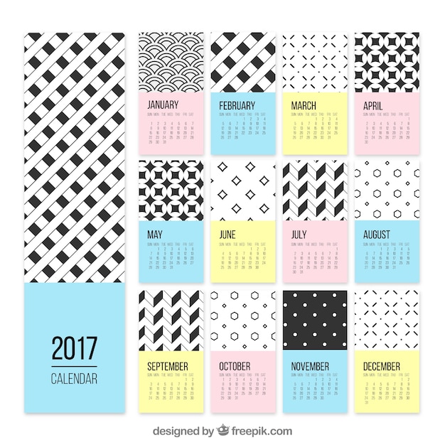 Calendar 2017 in abstract design