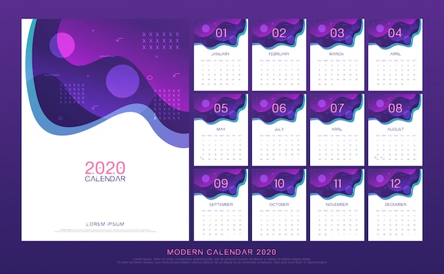 Calendar 2020 abstract