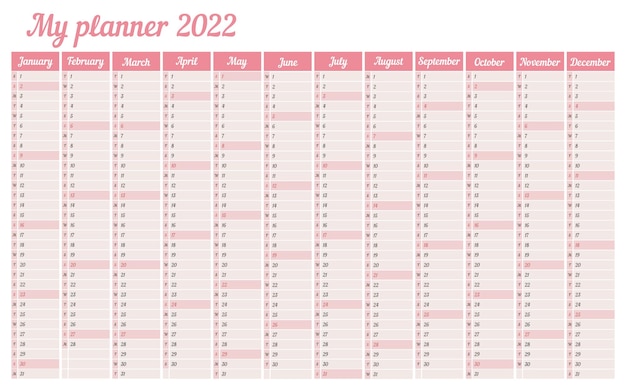 Календарь 2021 ежедневный планировщик событий векторная цветная иллюстрация