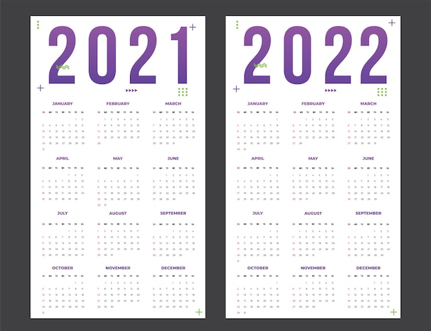 Vector calendar for 20212022