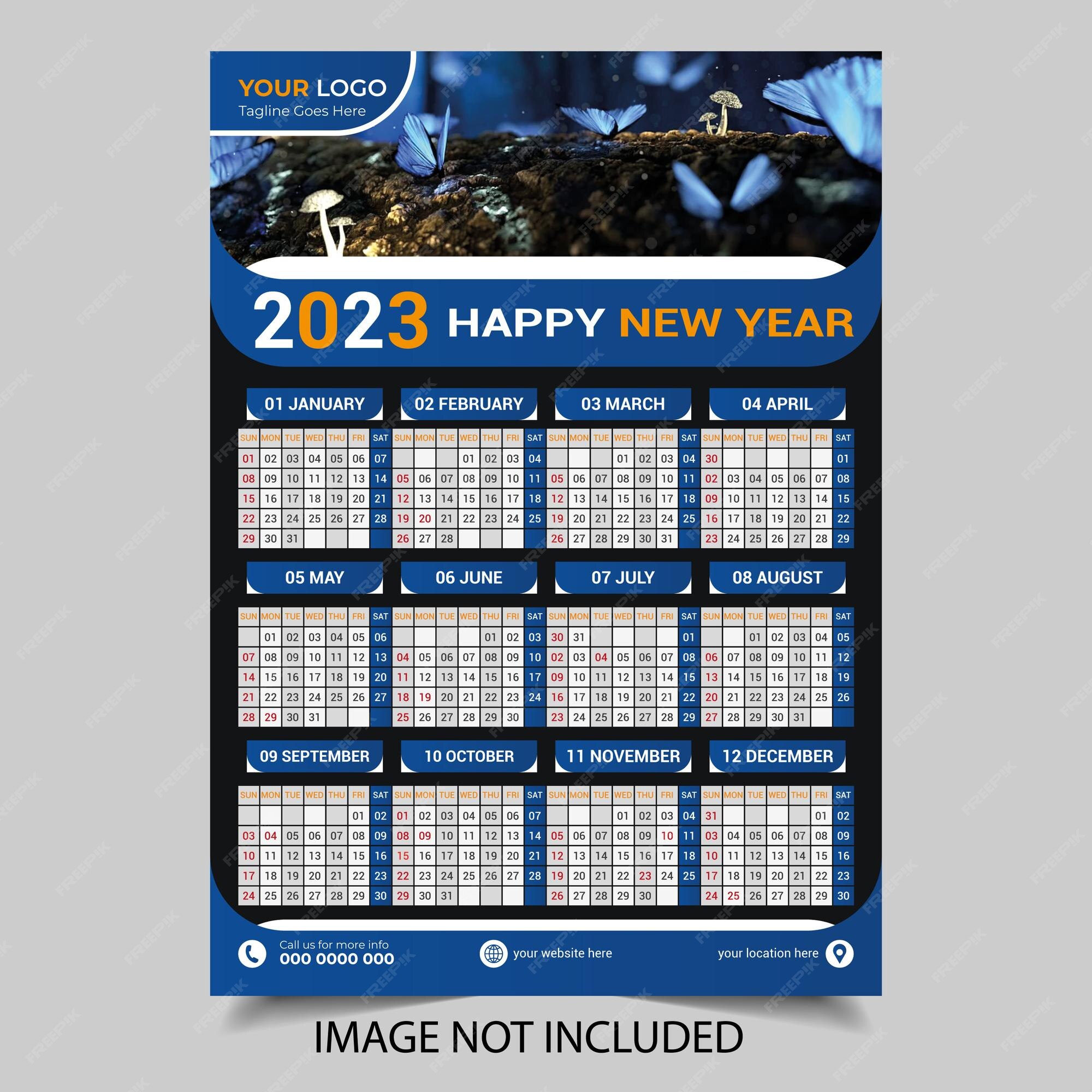 Premium Vector | Calendar 2023 For Editable Illustration Design