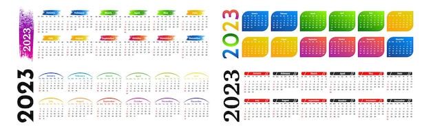 Calendar for 2023 isolated on a white background