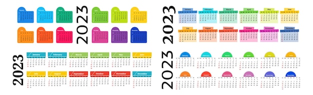 Calendar for 2023 isolated on a white background