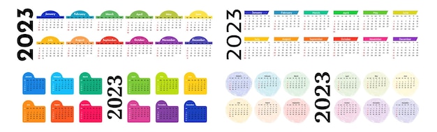 Vector calendar for 2023 isolated on a white background