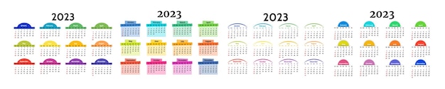 白い背景で隔離2023年のカレンダー