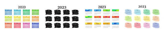 Vector calendar for 2023 isolated on a white background