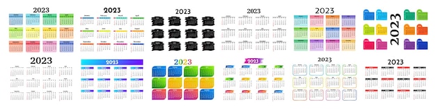 白い背景で隔離2023年のカレンダー