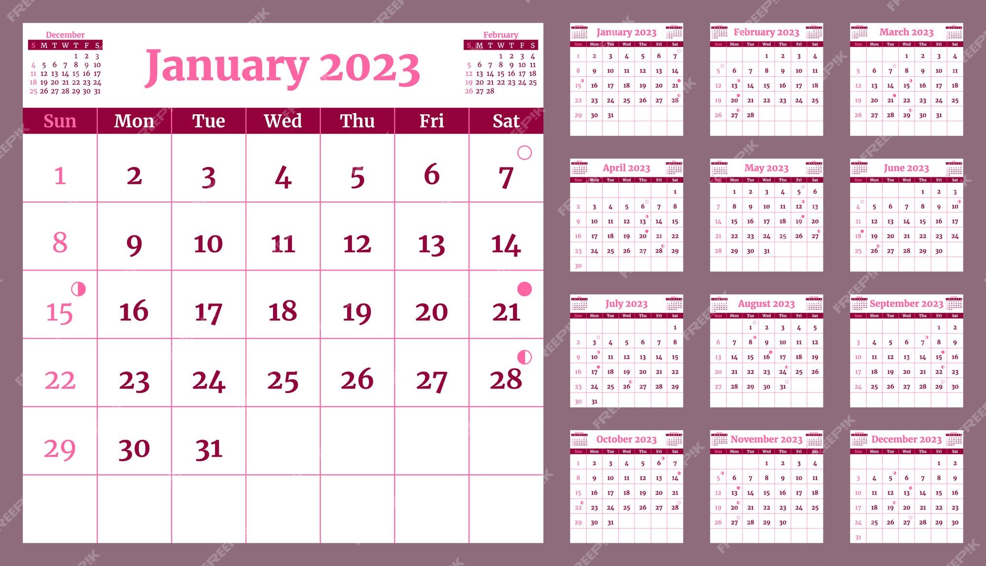 premium-vector-calendar-2023-template-with-moon-phases-week-starts-on