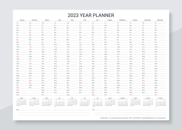 Calendar for 2023 year Desk calender planner template Vector illustration