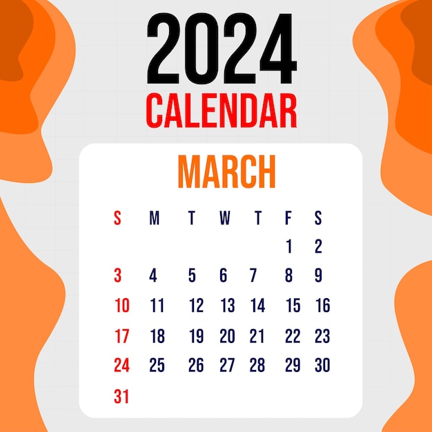 Calendar 2024 Colorfull Template Design