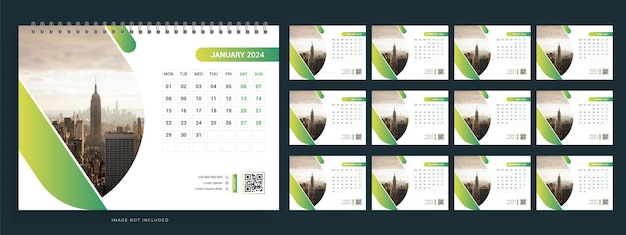 calendar 2024 desk template design
