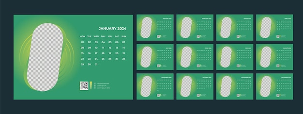 calendar 2024 desk template design