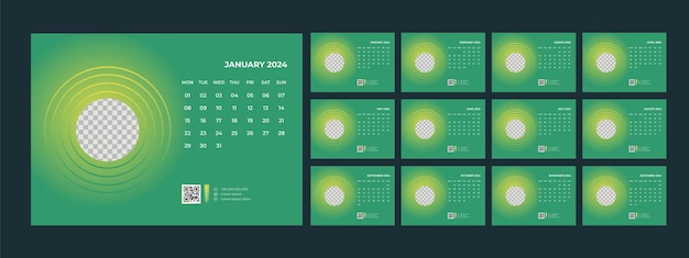 calendar 2024 desk template design