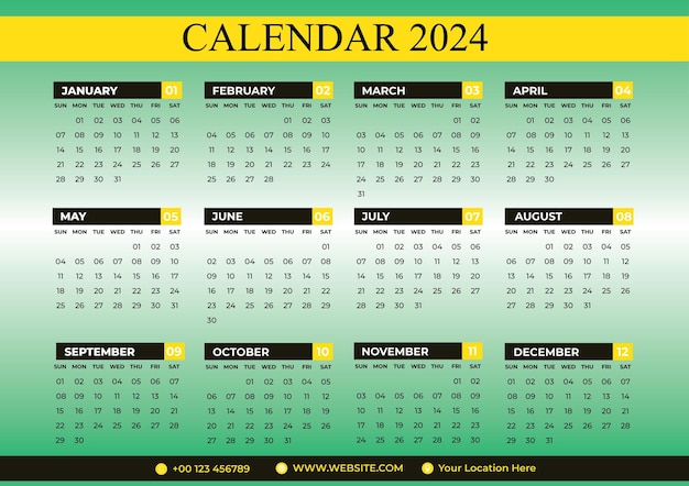 Calendar 2024 template