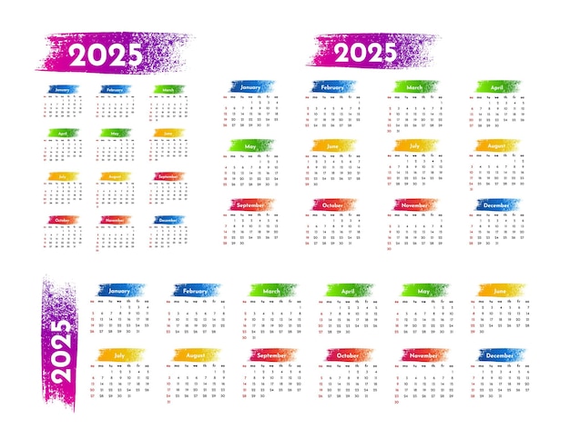 Календарь на 2025 год выделен на белом фоне