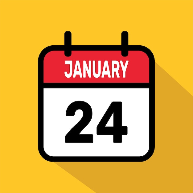 Premium Vector Calendar 24 january vector illustration background design