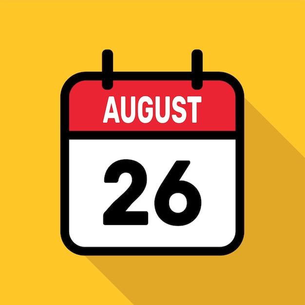 Calendar 26 august vector illustration background design