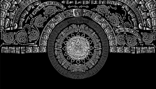 Vector calendar of the ancient mayan peoples