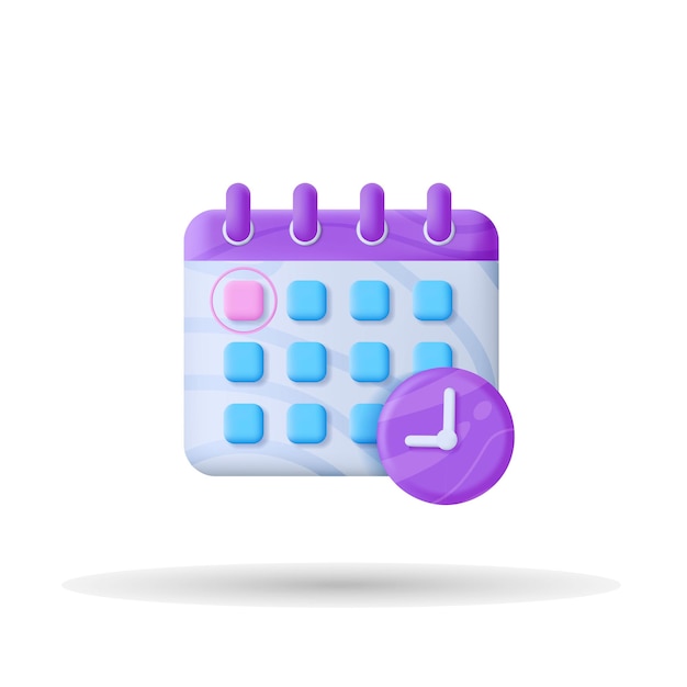 Vector calendar assignment and clock icon schedule appointment planning concept design business