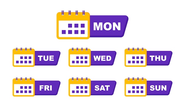Vector calendar badge with days of the week