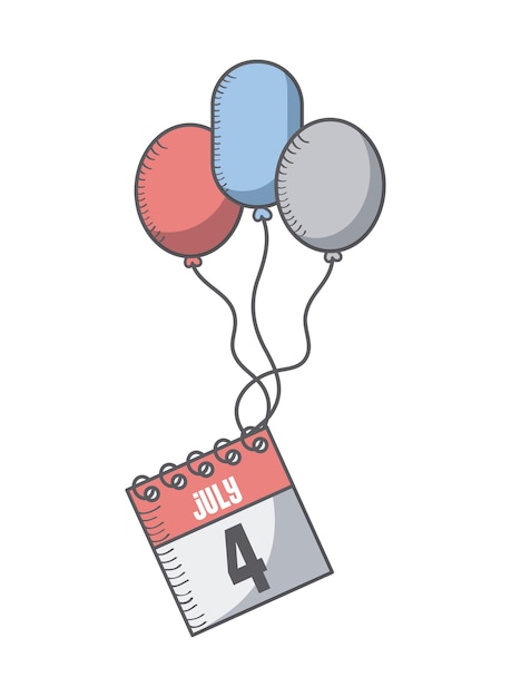 Calendar and balloons