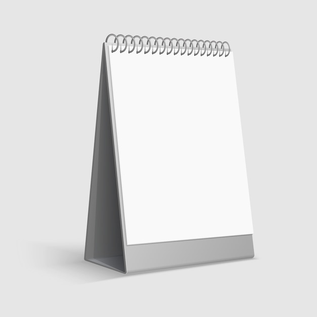 Calendar Blank white desktop office calendar with ring binder