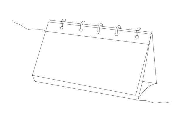 Disegno di linea continua del calendario vettore di contorno del calendario isolato su sfondo bianco