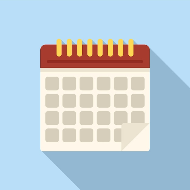 Calendar data icon flat vector Time work Control task