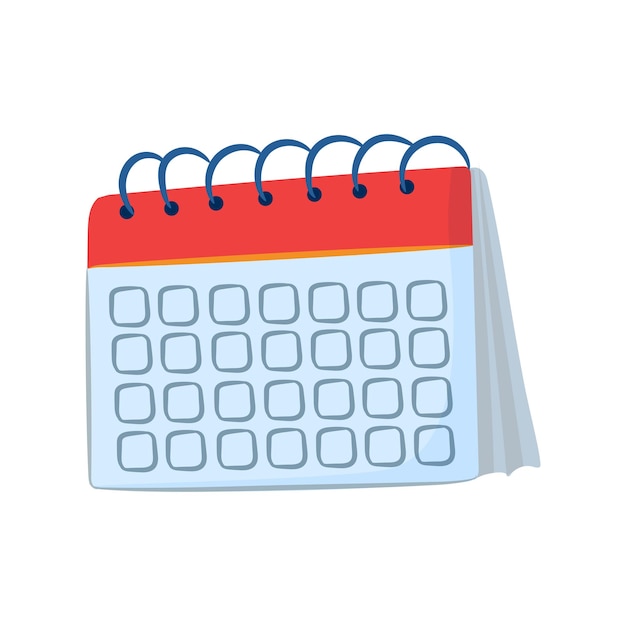 Calendar date icon illustration on white background