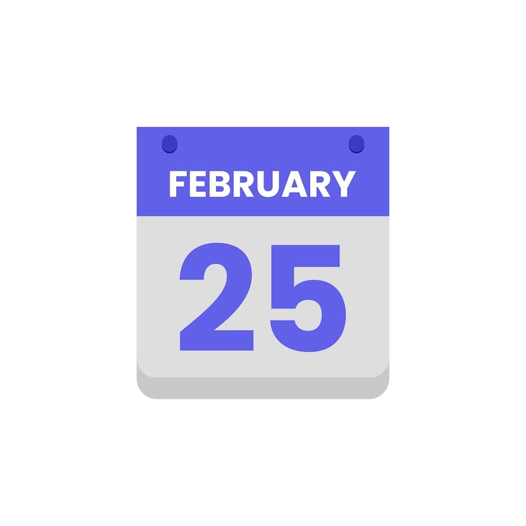Vector calendar date month icon flat february vector