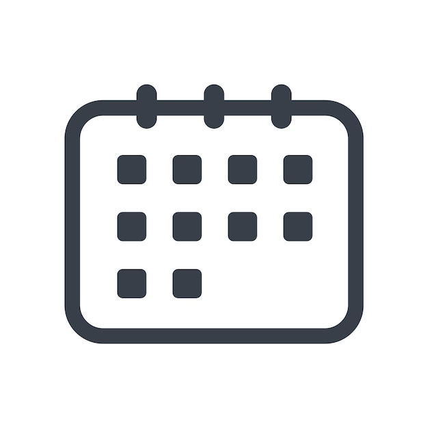 Значок Стиля Очертания Даты Календаря Изолированных Векторных Иллюстрации