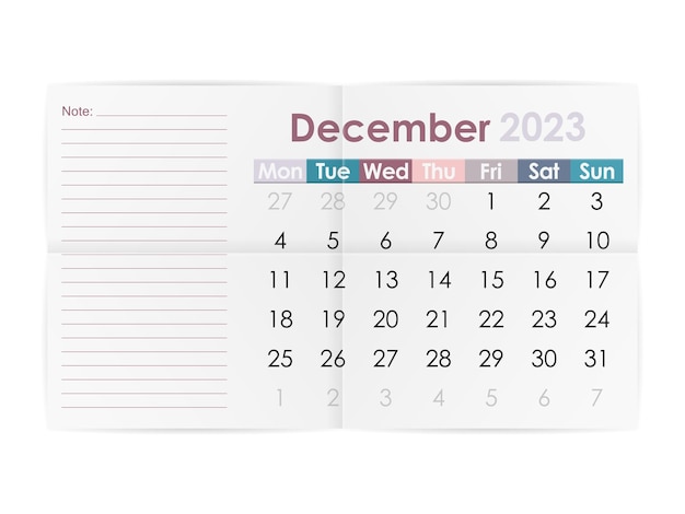 Calendario dicembre 2023