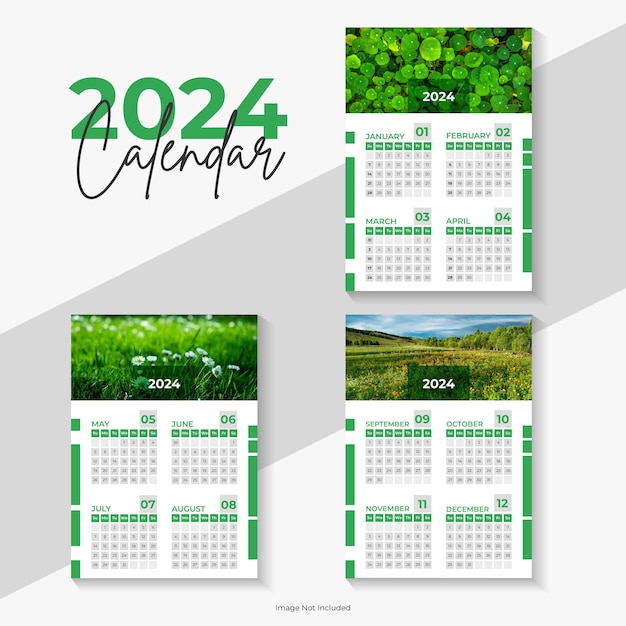 Vector calendar design for 2024