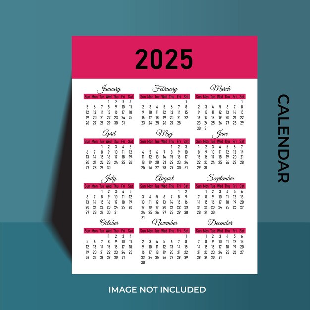 Vector calendar design 2025