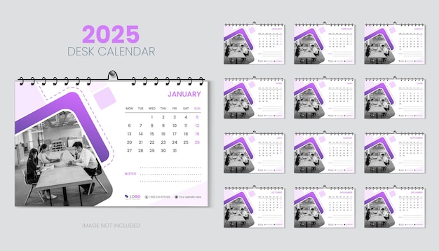 a calendar design template for happy new year 20242025