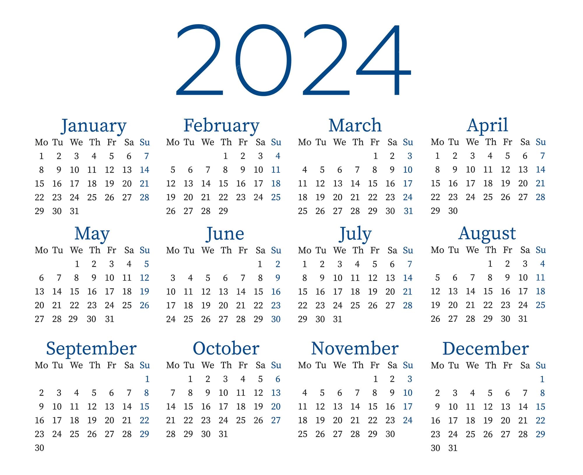 Premium Vector Calendar in english for 2025 the week starts on monday