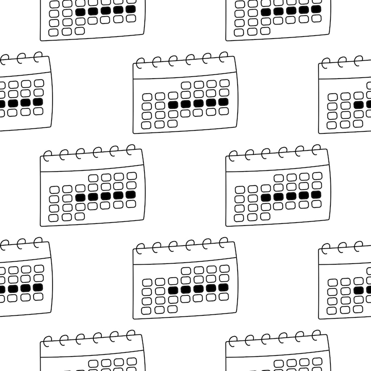 Vector calendar female menstruation cycle month pattern line vector illustration