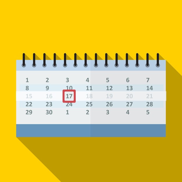 Calendar flat icon illustration isolated vector sign symbol