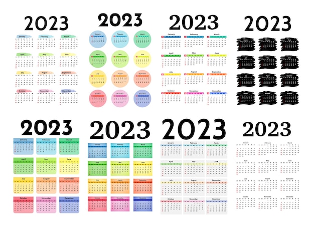 흰색 배경에 고립 된 2023 달력