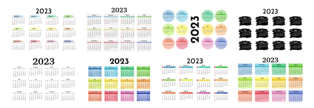 白い背景で隔離2023年のカレンダー