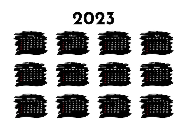 Календарь на 2023 год, изолированные на белом фоне