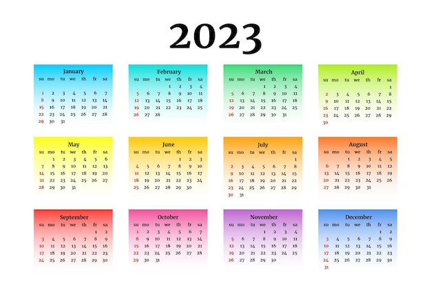 흰색 배경에 고립 된 2023 달력